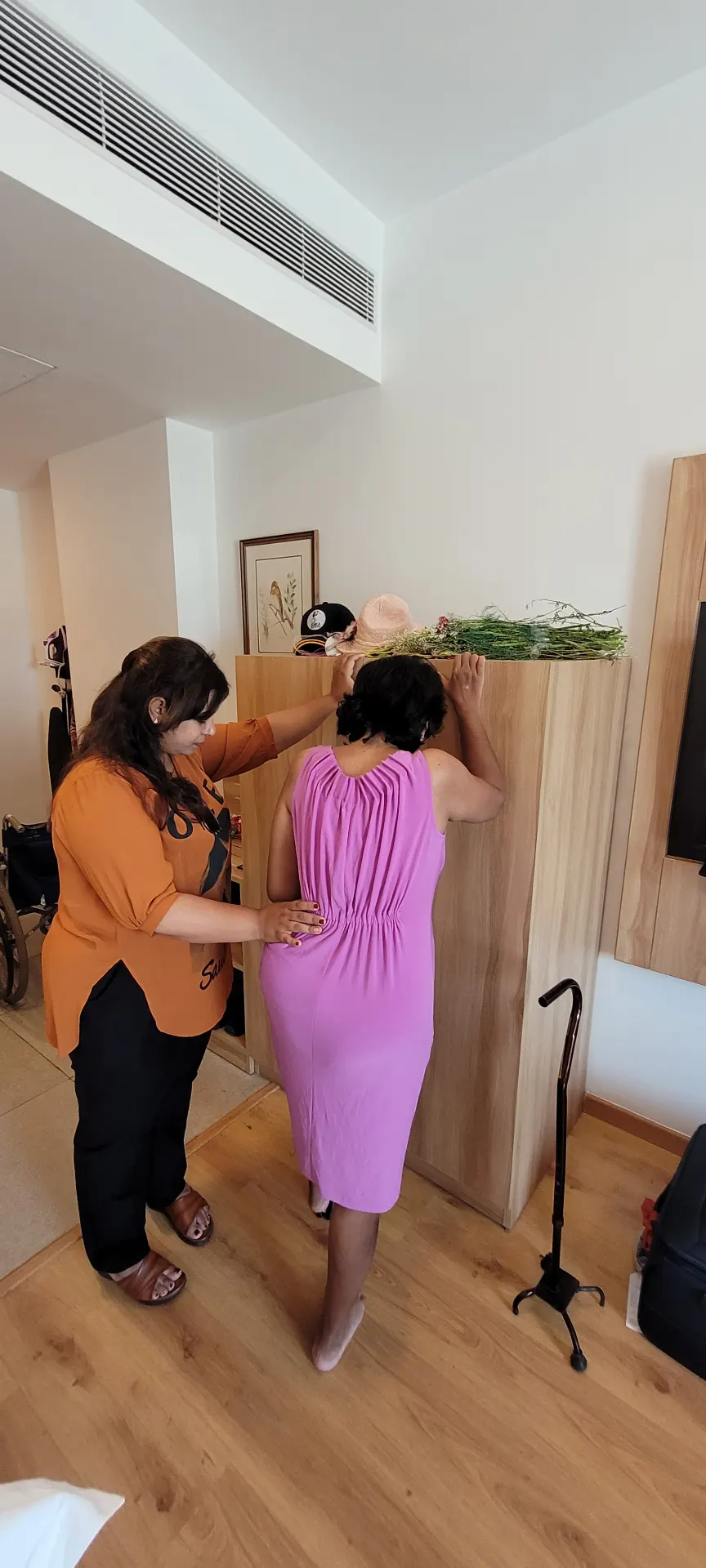 A physiotherapist working one to one with a patient